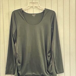 Old Navy Olive Green Long Sleeve Scoop Neck Top
